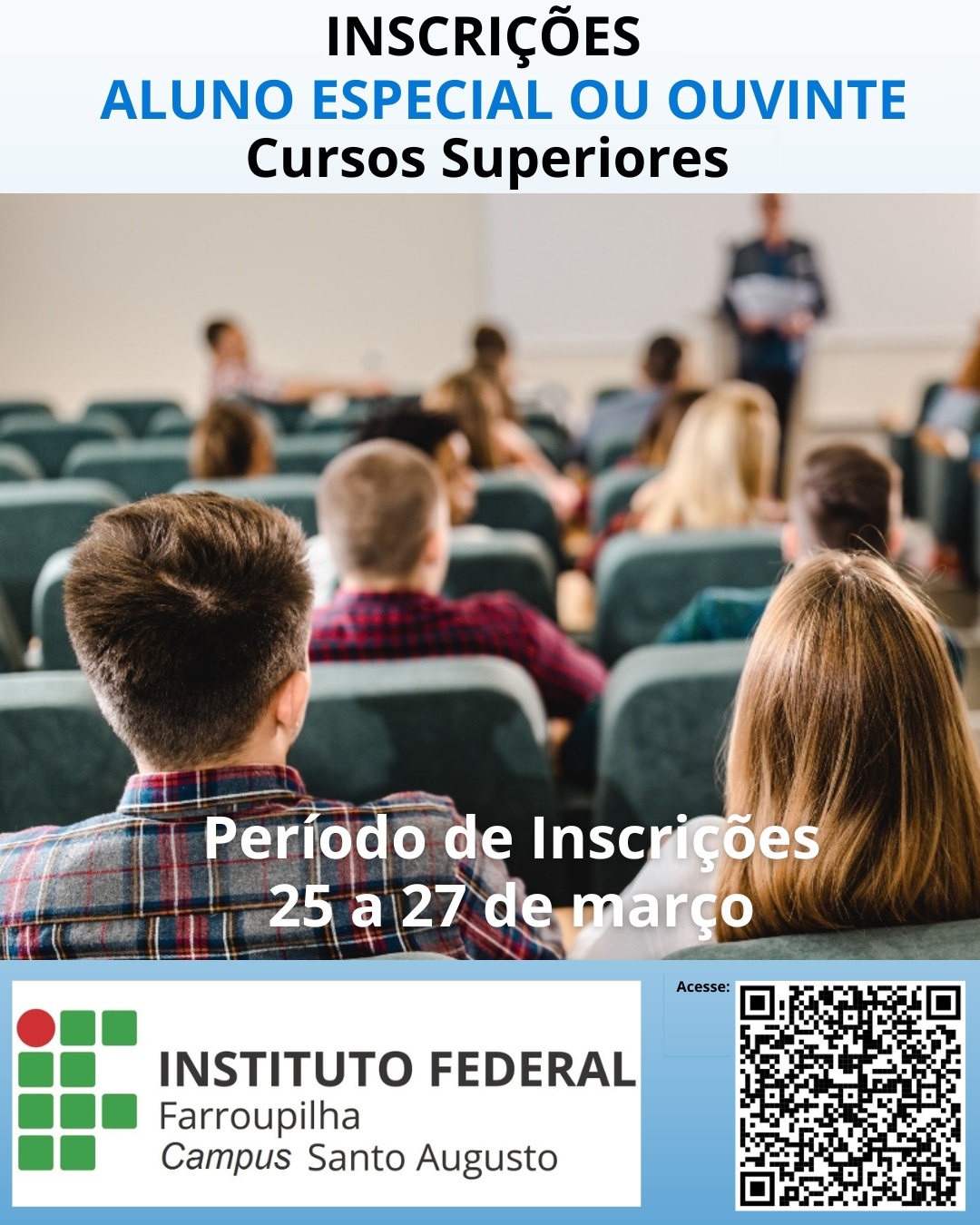 Arte Aluno categoria especial ou ouvinte