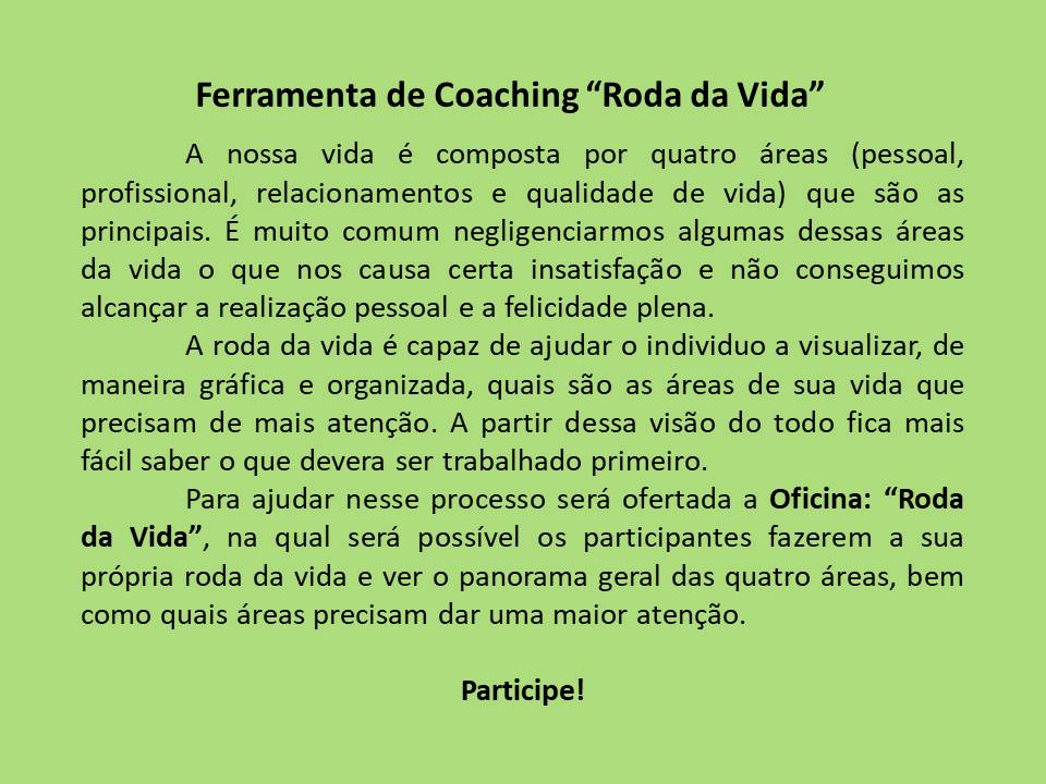 Sobre a ferramenta Roda da Vida
