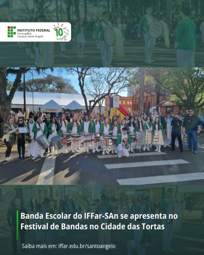 Banda Escolar do IFFar-SAn se apresenta no Festival de Bandas no Cidade das Tortas
