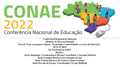 Participação na Conferência Nacional de Educação - etapa regional