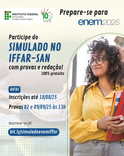 IFFar Santo Ângelo prorroga inscrições para Simulado do ENEM 2025