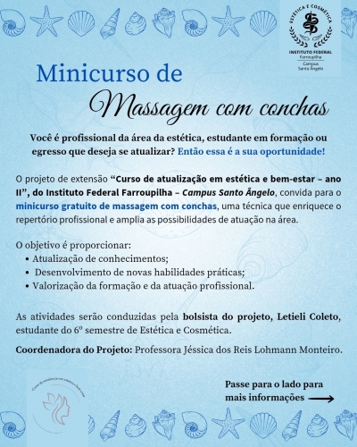Minicurso de Massagem com Conchas - Curso de atualização em estética e bem-estar – Ano II