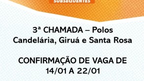Já esta disponível a 3° Chamada de Candidatos Suplentes para o Preenchimento de Vagas Remanescentes para os Cursos Técnicos Subsequentes do IFFar. Já esta disponível a 3° Chamada de Candidatos Suplentes para o Preenchimento de…