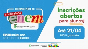 Inscrições abertas para o Cursinho Popular Preparatório para o ENEM do IFFar - Santa Rosa Inscrições abertas para o Cursinho Popular Preparatório para o ENEM do IFFar - Santa…