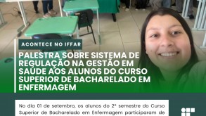 Palestra sobre Sistema de Regulação na Gestão em Saúde é realizada para estudantes de Bacharelado em Enfermagem Palestra sobre Sistema de Regulação na Gestão em Saúde é realizada para estudantes…